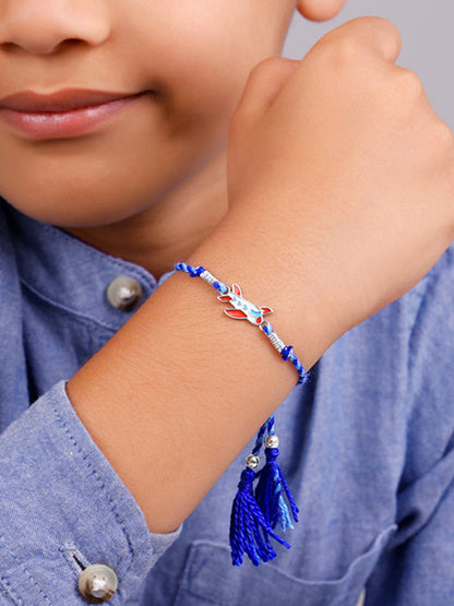 Silver Plane Kids Rakhi