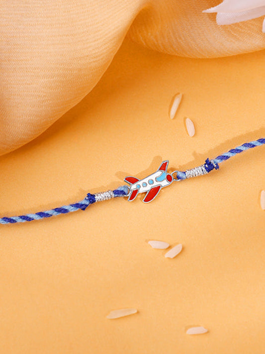 Silver Plane Kids Rakhi
