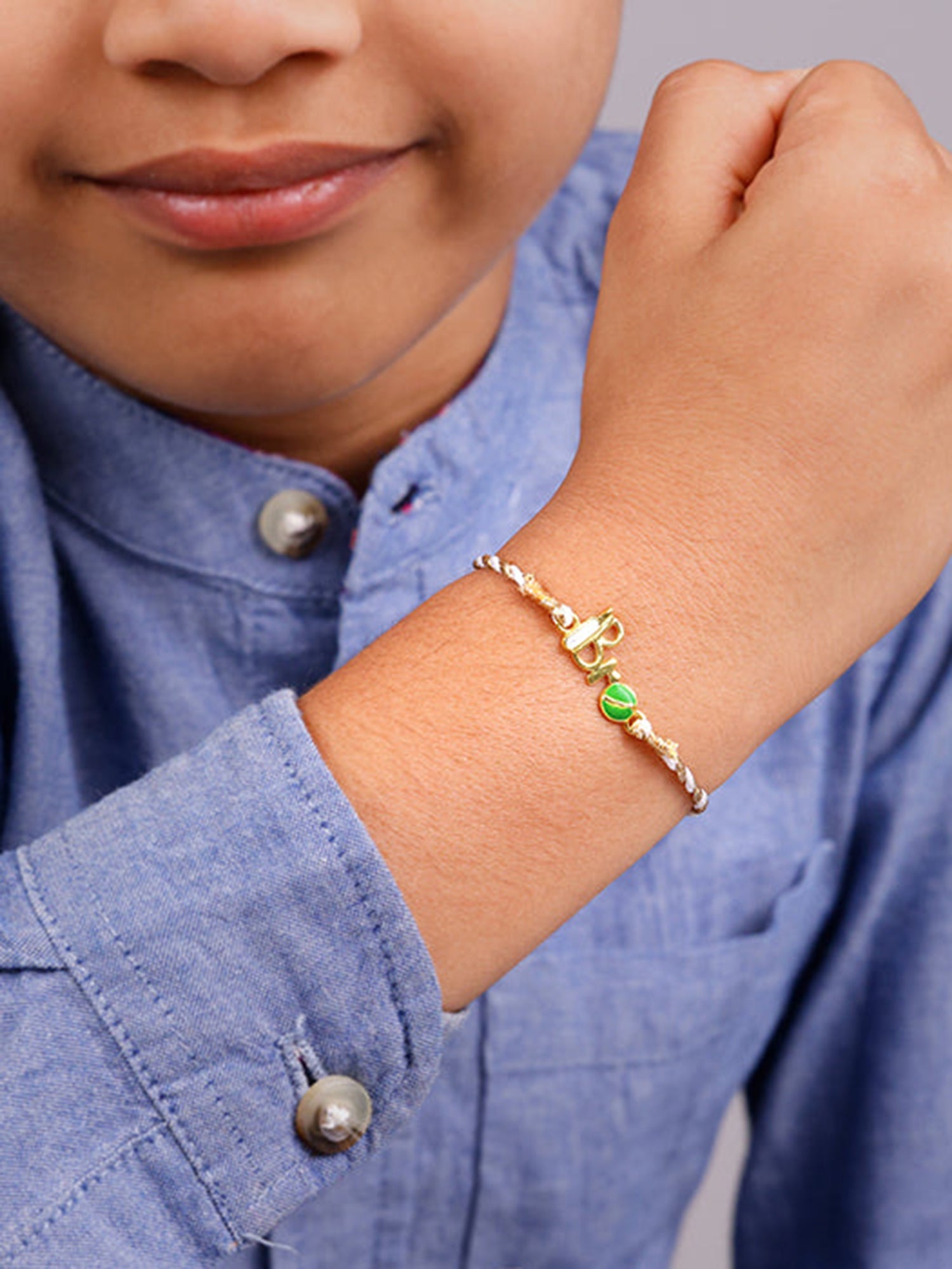 Golden Cricketer Bro Kids Rakhi