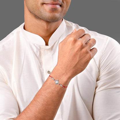 Silver Sunburst Rakhi