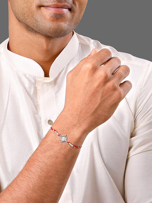 Silver Sunburst Rakhi