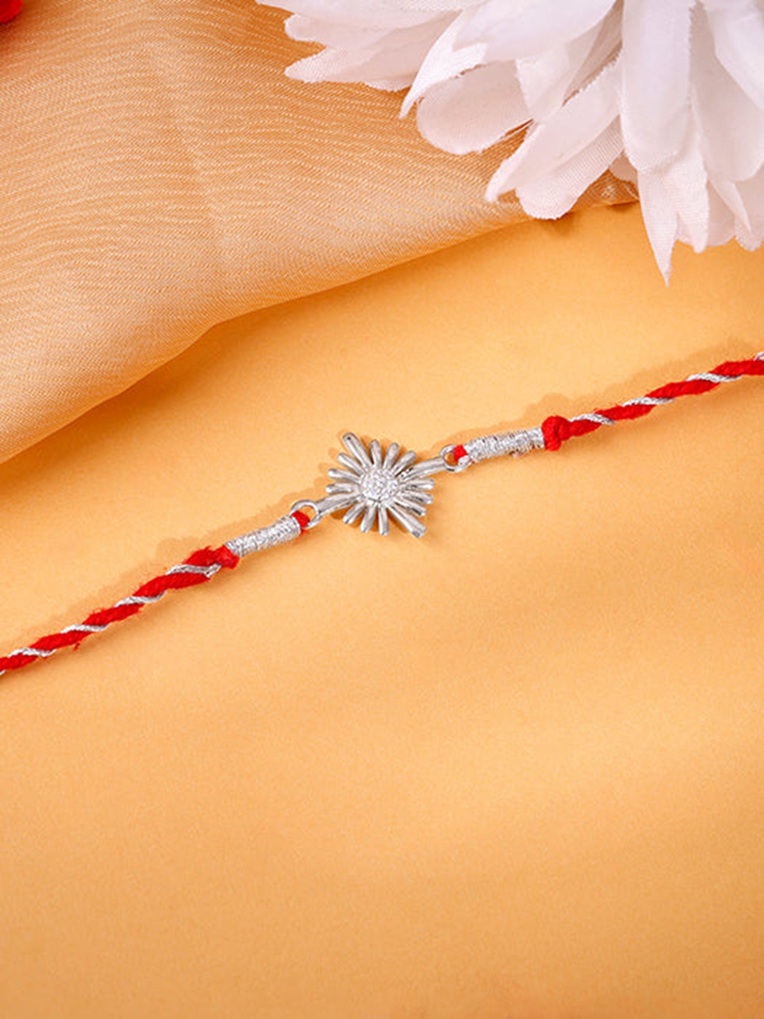 Silver Sunburst Rakhi