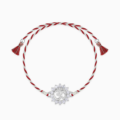 Silver Floret Om Rakhi