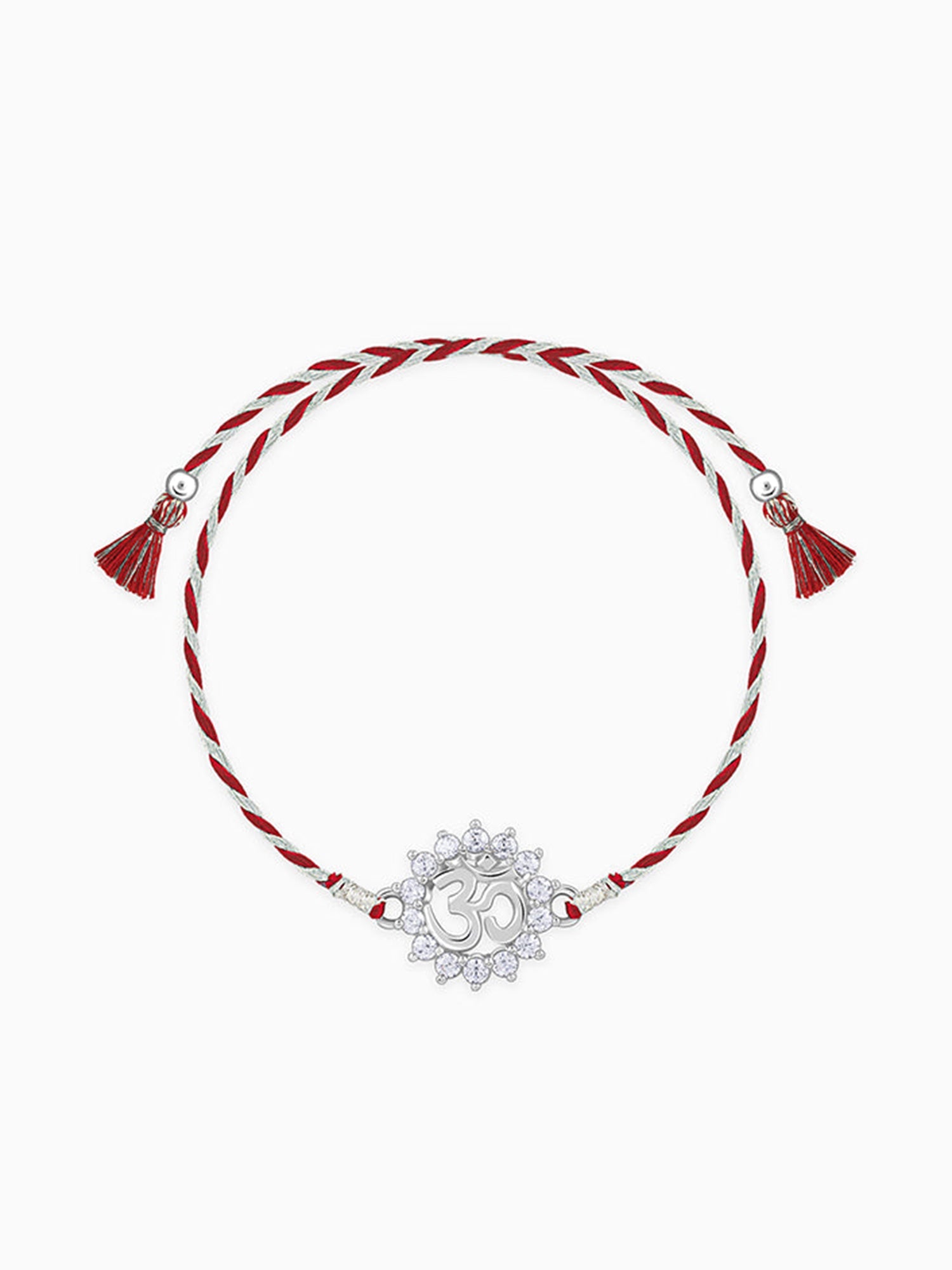 Silver Floret Om Rakhi