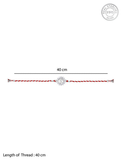 Silver Floret Om Rakhi