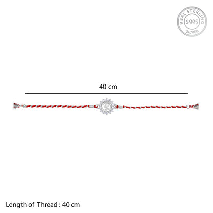 Silver Floret Om Rakhi