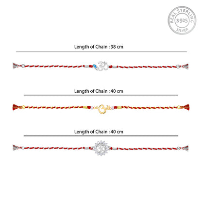 Silver Om Rakhi Combo (Set of 3)