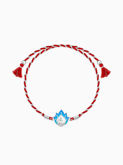 Silver Flaming Peacock Rakhi