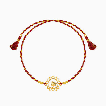 Golden Pure Lotus Rakhi