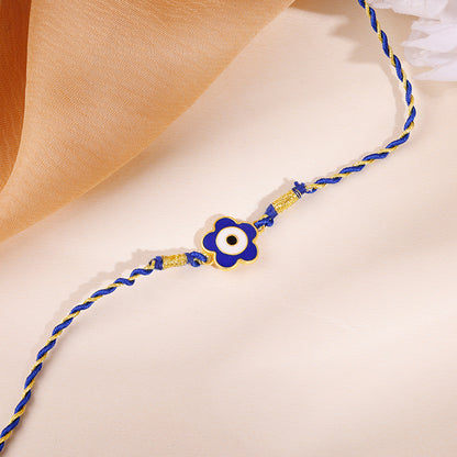 Golden Evil Eye Bloom Kids Rakhi