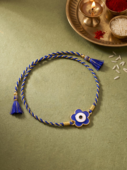 Golden Evil Eye Bloom Kids Rakhi