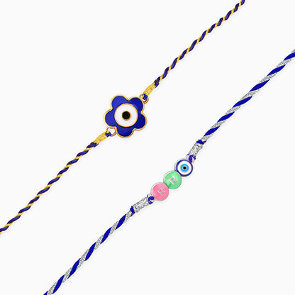 Silver Mystic Eye Kids Rakhi Combo (Set of 2)