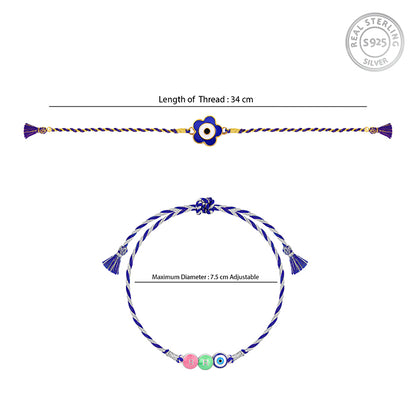 Silver Mystic Eye Kids Rakhi Combo (Set of 2)