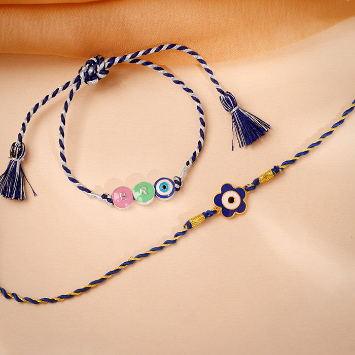 Silver Mystic Eye Kids Rakhi Combo (Set of 2)