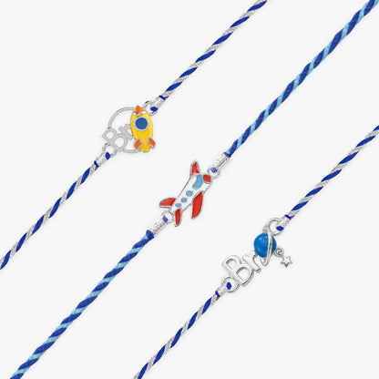 Silver Space Kids Rakhi Combo (Set of 3)