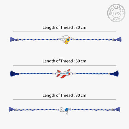 Silver Space Kids Rakhi Combo (Set of 3)