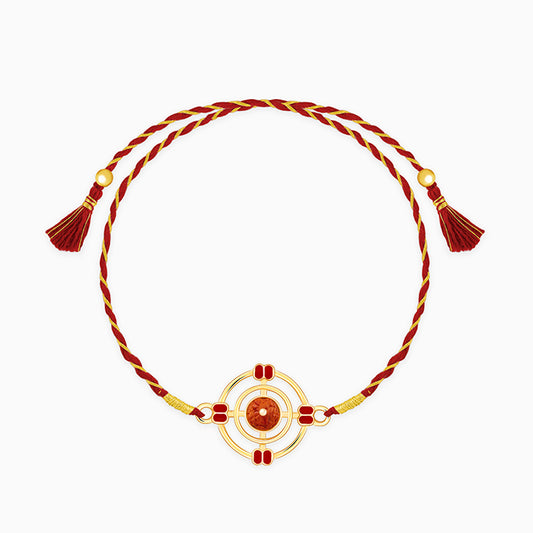 Golden Divya Rudraksha Rakhi