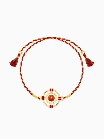 Golden Divya Rudraksha Rakhi