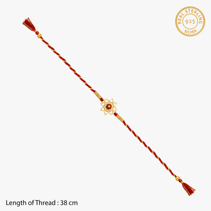 Silver Rudraksha Floral Rakhi Combo (Set of 2)