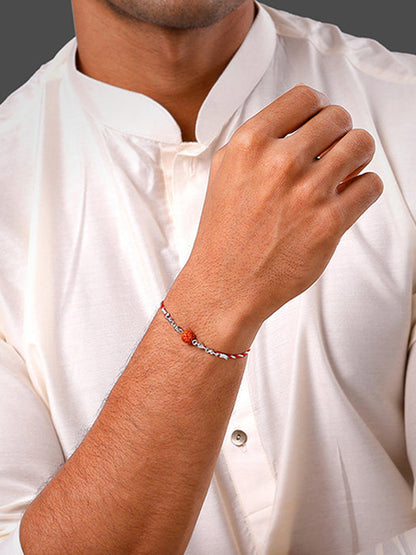 Silver Rudraksh Rakhi