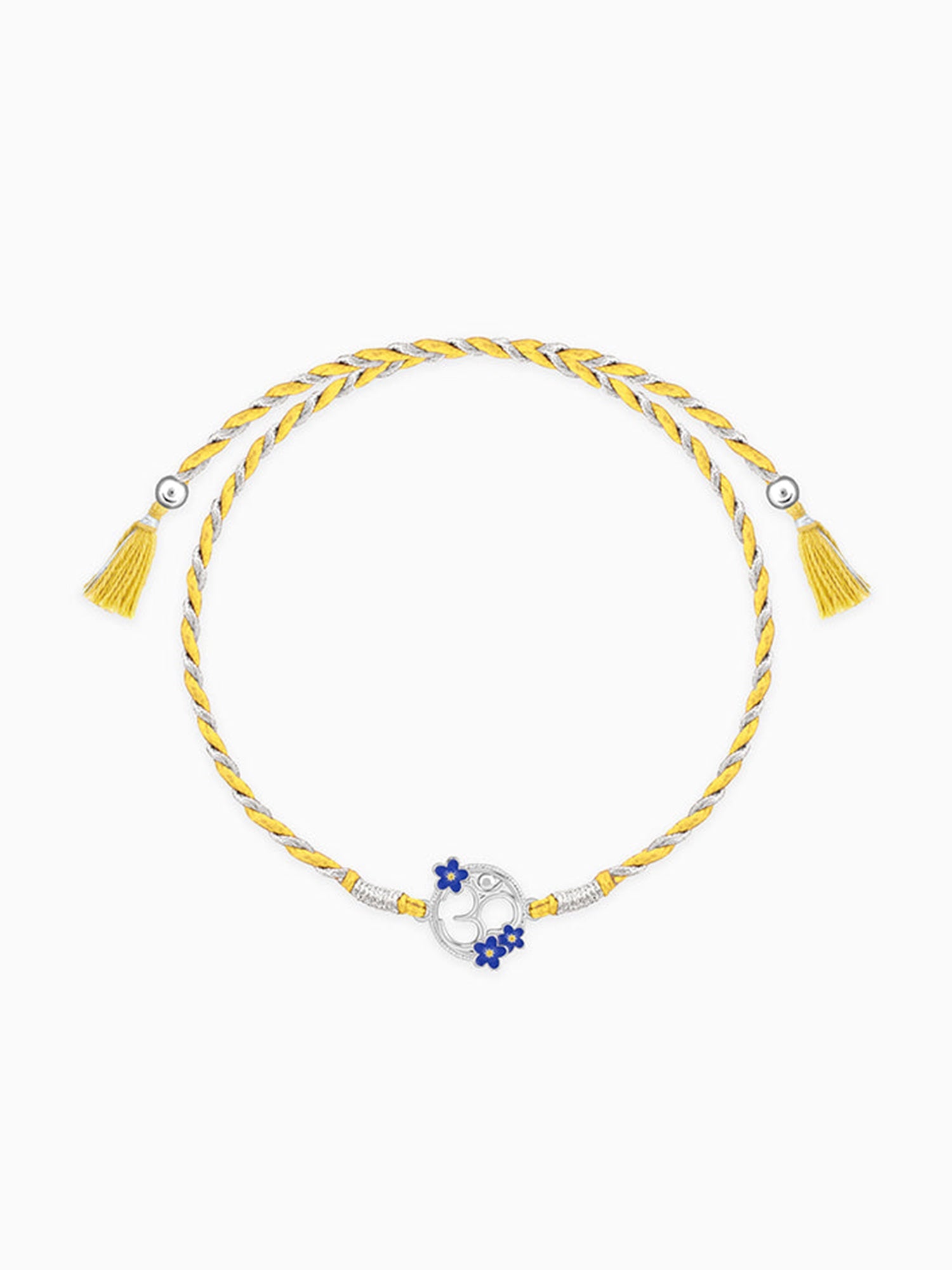 Silver Floral Omkara Rakhi