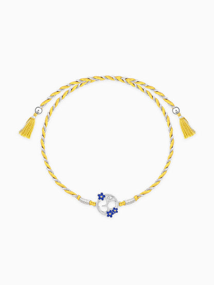 Silver Floral Omkara Rakhi