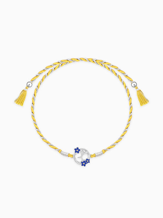 Silver Floral Omkara Rakhi