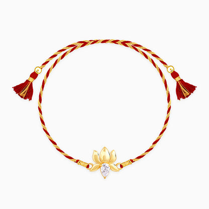 Golden Bloom Lotus Rakhi
