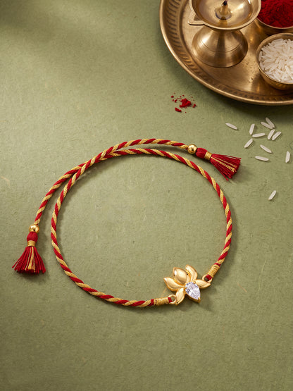 Golden Bloom Lotus Rakhi