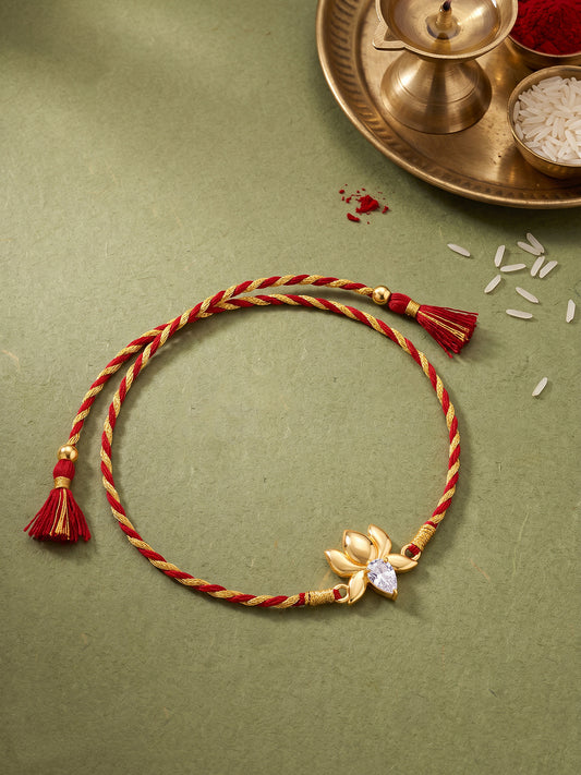 Golden Bloom Lotus Rakhi