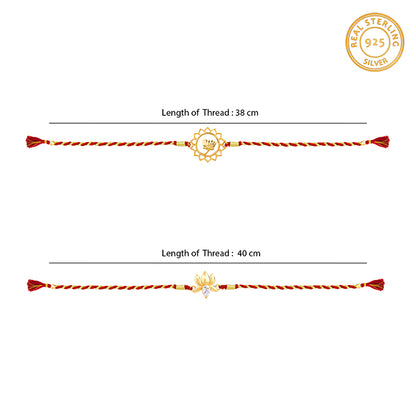 Golden Lotus Love Rakhi Combo (Set of 2)