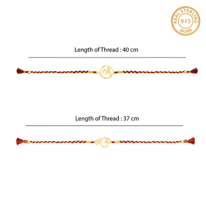 Golden Sacred Bloom Rakhi Combo (Set of 2)