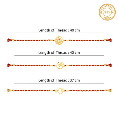 Golden Omkara Rakhi Combo (Set of 3)