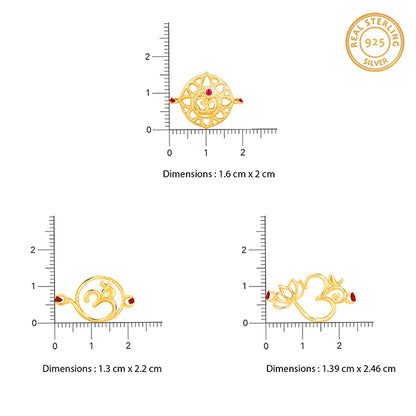 Golden Omkara Rakhi Combo (Set of 3)