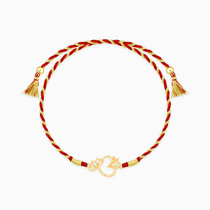 Golden Floral Omkara Rakhi