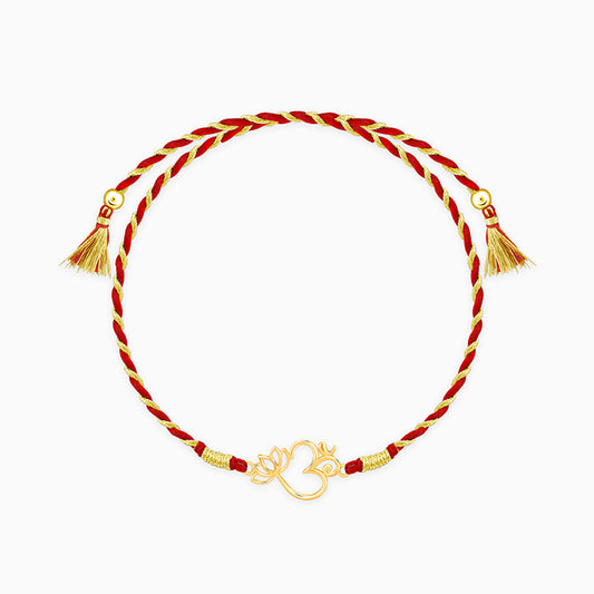 Golden Floral Omkara Rakhi