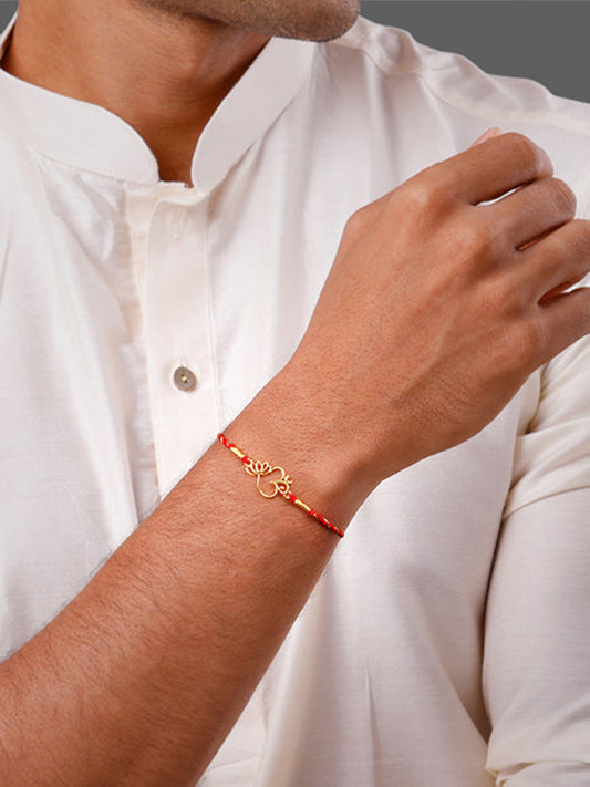 Golden Floral Omkara Rakhi