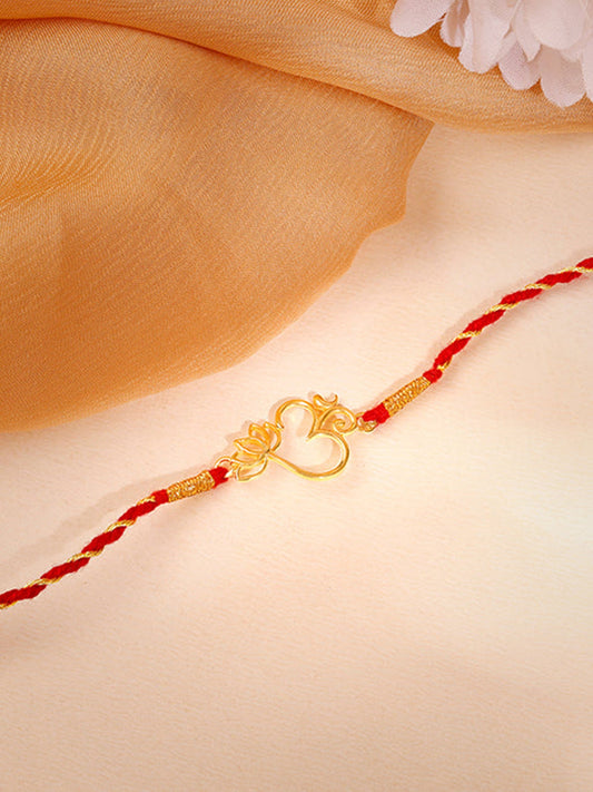 Golden Floral Omkara Rakhi