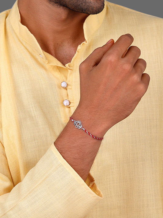 Silver Lotus Rakhi