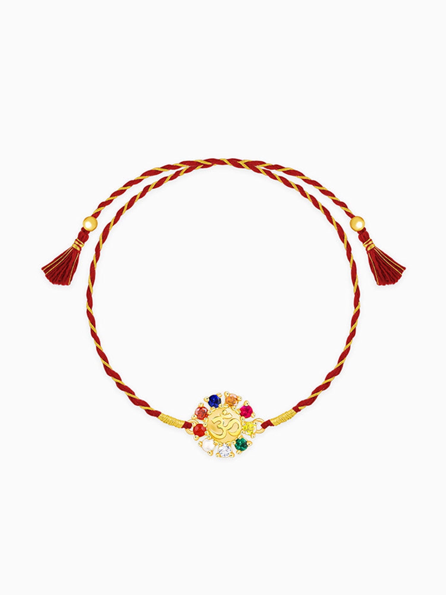 Golden Floral Om Rakhi