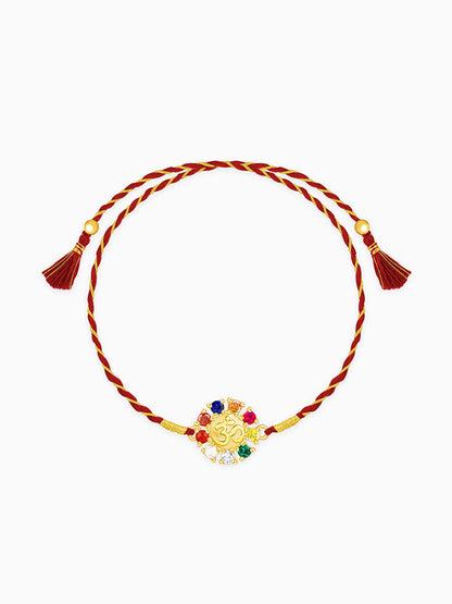 Golden Floral Om Rakhi