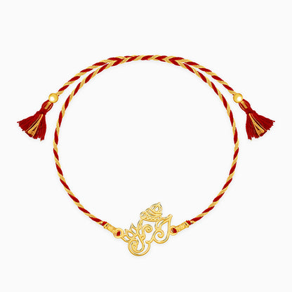 Golden Ganesha Lotus Rakhi