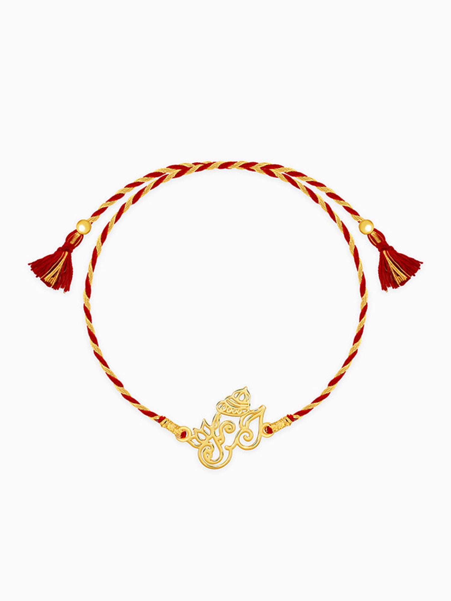 Golden Ganesha Lotus Rakhi