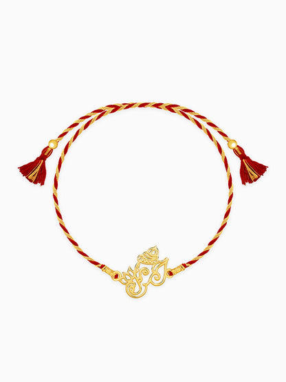 Golden Ganesha Lotus Rakhi