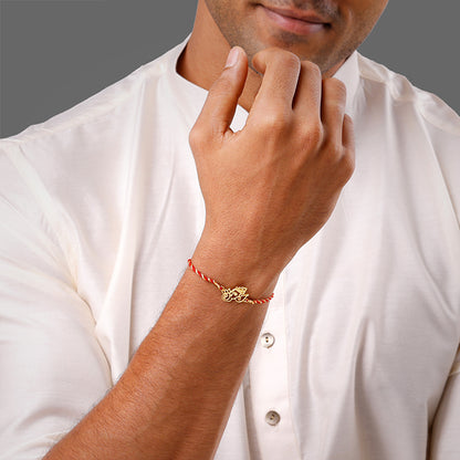 Golden Ganesha Lotus Rakhi