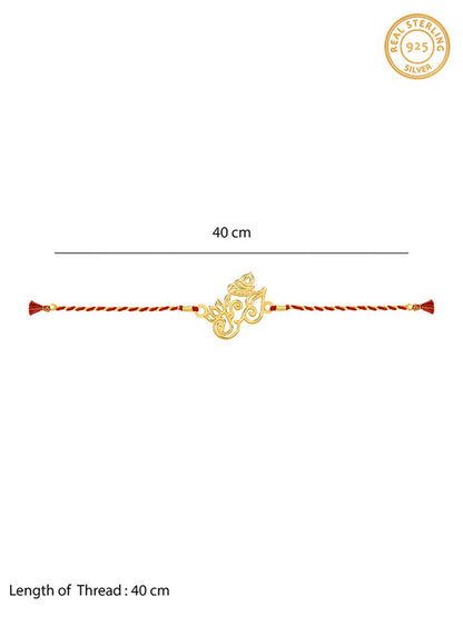 Golden Ganesha Lotus Rakhi