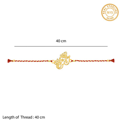Golden Ganesha Lotus Rakhi