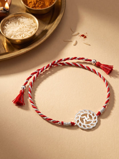 Silver Auspicious Rakhi