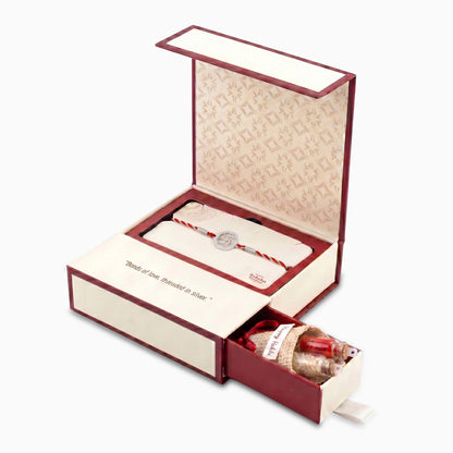 Silver Vintage Swastik Rakhi