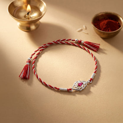 Silver Feather Rakhi
